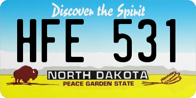 ND license plate HFE531