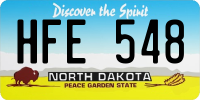 ND license plate HFE548