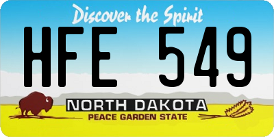 ND license plate HFE549