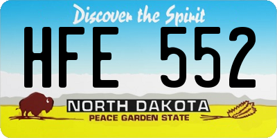 ND license plate HFE552