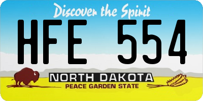 ND license plate HFE554