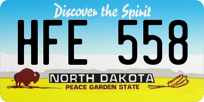 ND license plate HFE558