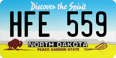 ND license plate HFE559
