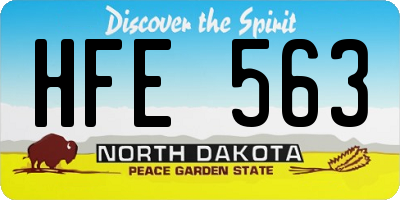 ND license plate HFE563