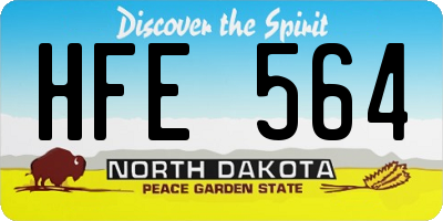 ND license plate HFE564