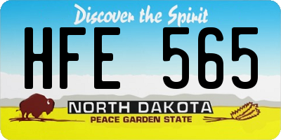 ND license plate HFE565