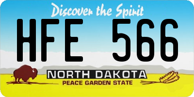 ND license plate HFE566