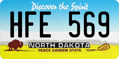 ND license plate HFE569