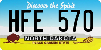 ND license plate HFE570