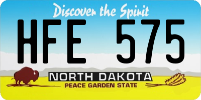 ND license plate HFE575