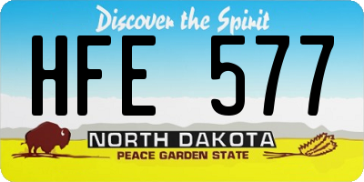 ND license plate HFE577