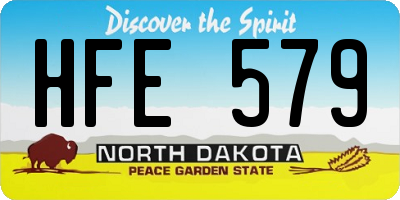 ND license plate HFE579
