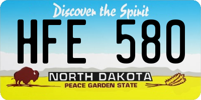 ND license plate HFE580