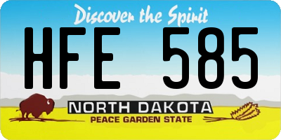 ND license plate HFE585