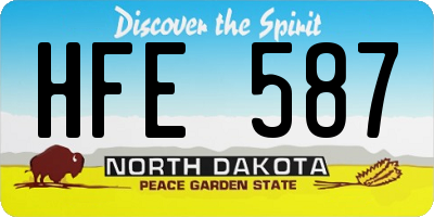 ND license plate HFE587