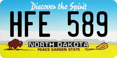ND license plate HFE589