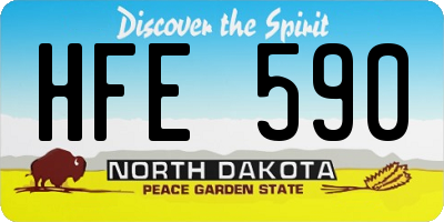 ND license plate HFE590