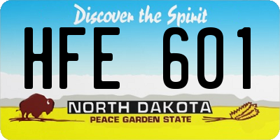 ND license plate HFE601