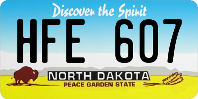 ND license plate HFE607