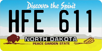 ND license plate HFE611
