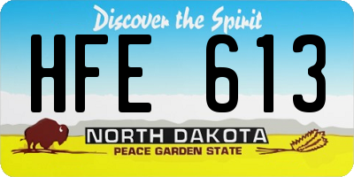 ND license plate HFE613