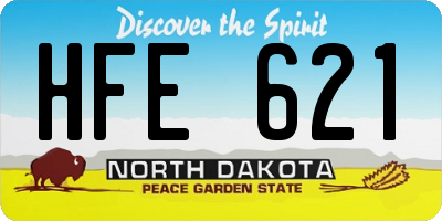 ND license plate HFE621