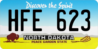 ND license plate HFE623