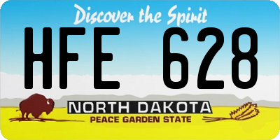 ND license plate HFE628