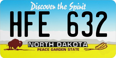 ND license plate HFE632