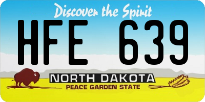 ND license plate HFE639