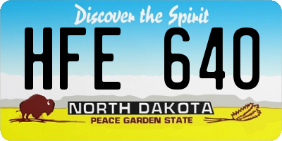 ND license plate HFE640