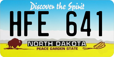 ND license plate HFE641
