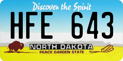 ND license plate HFE643