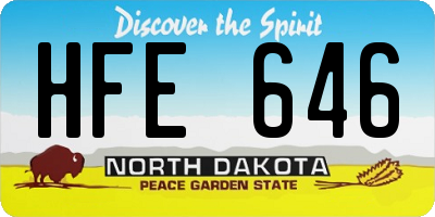 ND license plate HFE646