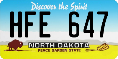 ND license plate HFE647