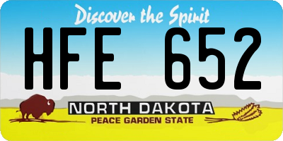 ND license plate HFE652