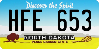 ND license plate HFE653