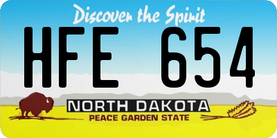 ND license plate HFE654