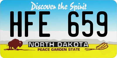 ND license plate HFE659