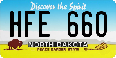 ND license plate HFE660