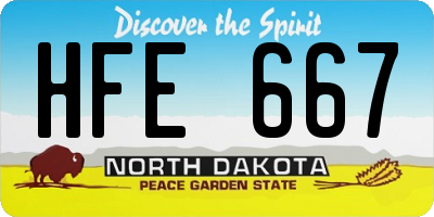ND license plate HFE667