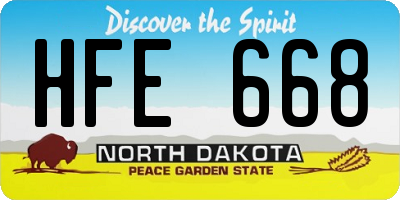 ND license plate HFE668
