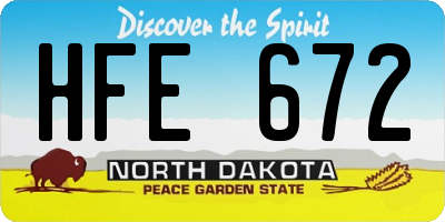 ND license plate HFE672