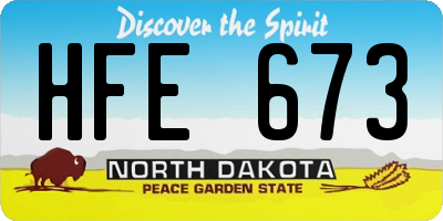 ND license plate HFE673