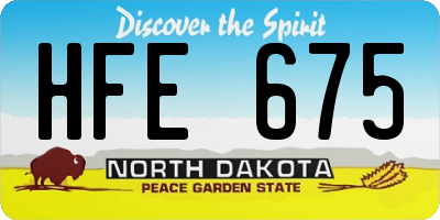 ND license plate HFE675