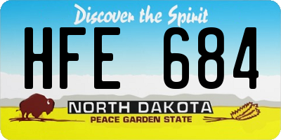 ND license plate HFE684