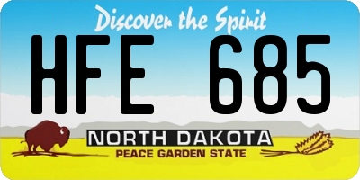 ND license plate HFE685