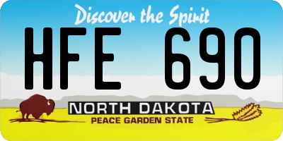 ND license plate HFE690