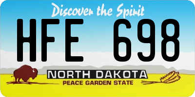 ND license plate HFE698