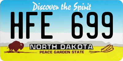 ND license plate HFE699